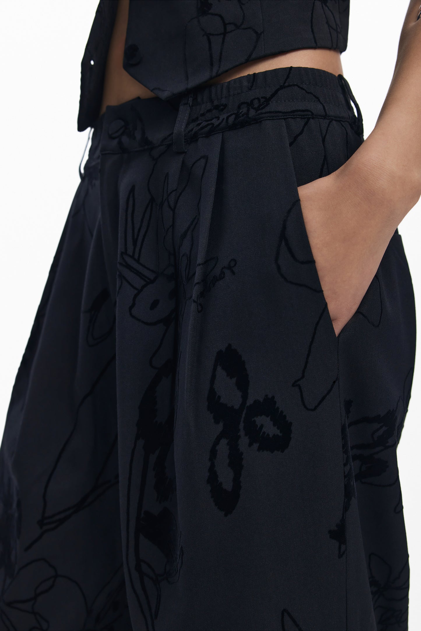 DESIGUAL PANTALONE DONNA NERO