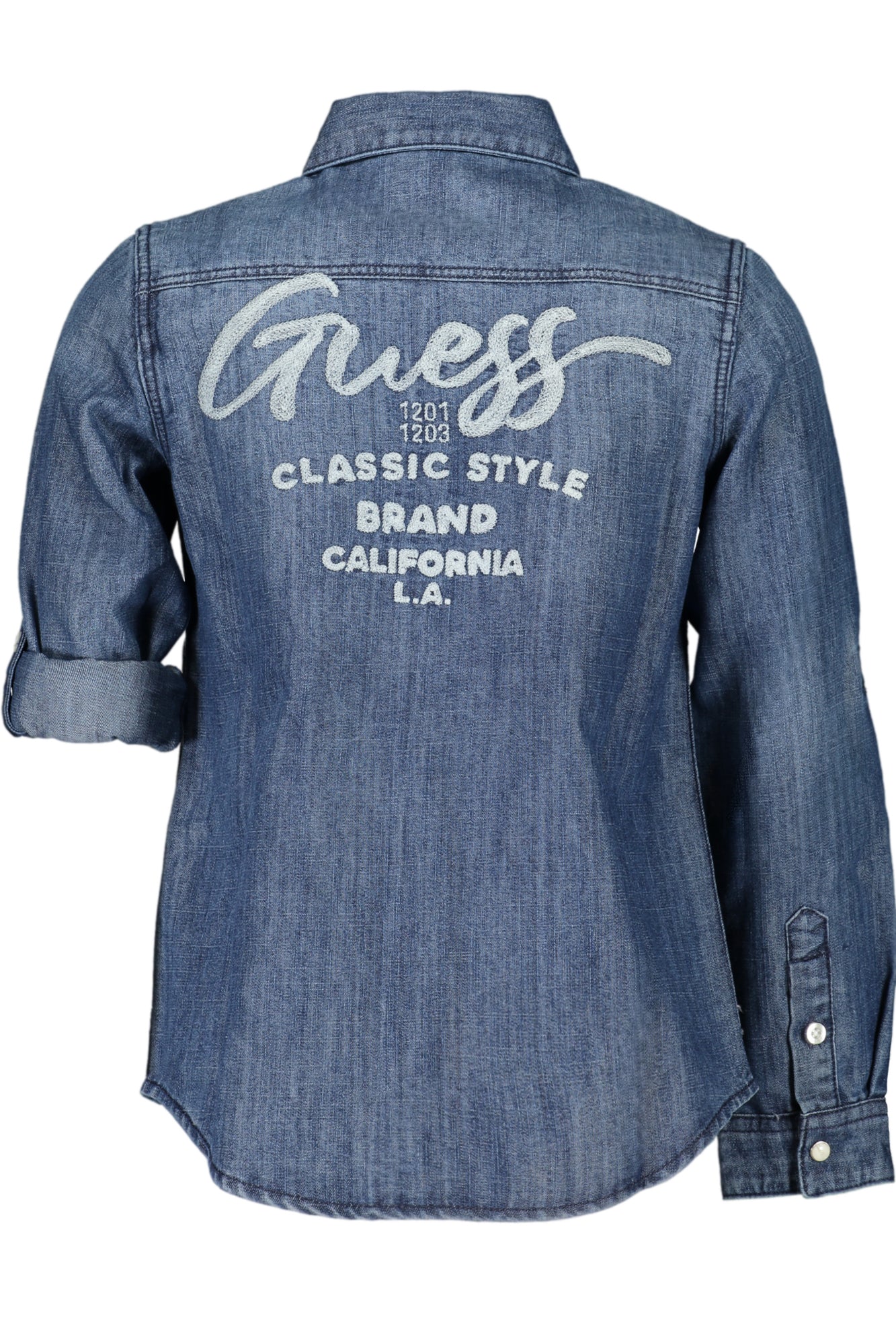 GUESS JEANS CAMICIA MANICHE LUNGHE BAMBINA BLU