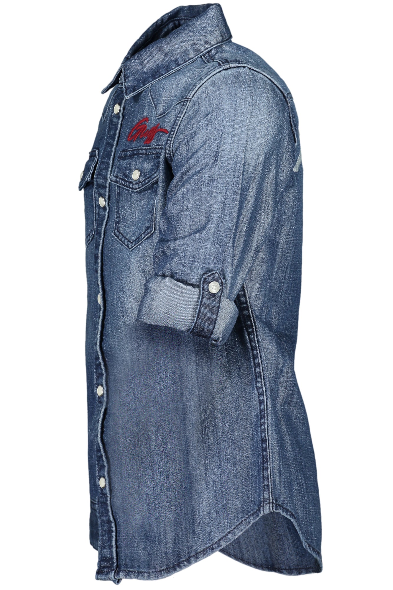 GUESS JEANS CAMICIA MANICHE LUNGHE BAMBINA BLU
