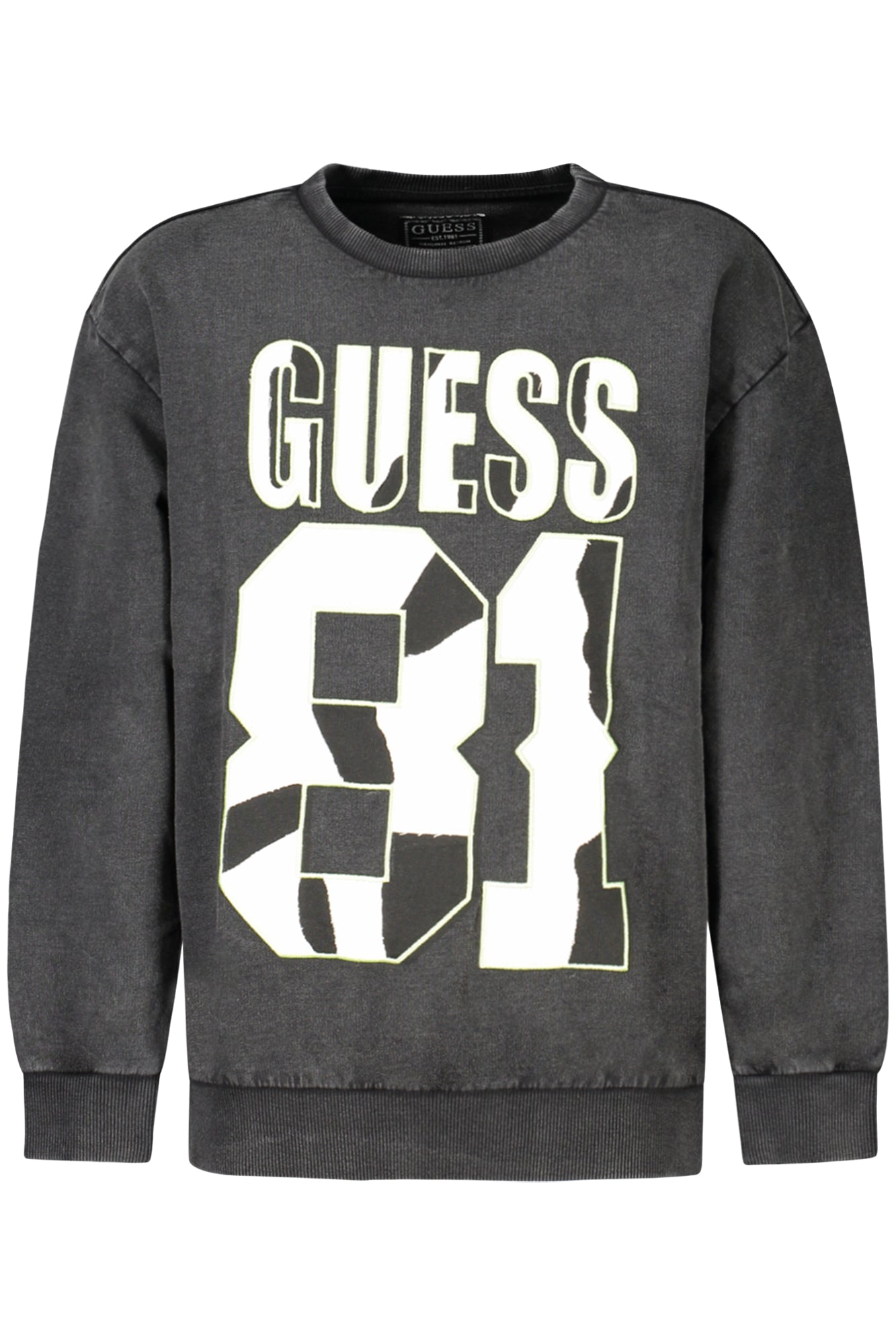 GUESS JEANS FELPA SENZA ZIP BAMBINO NERO