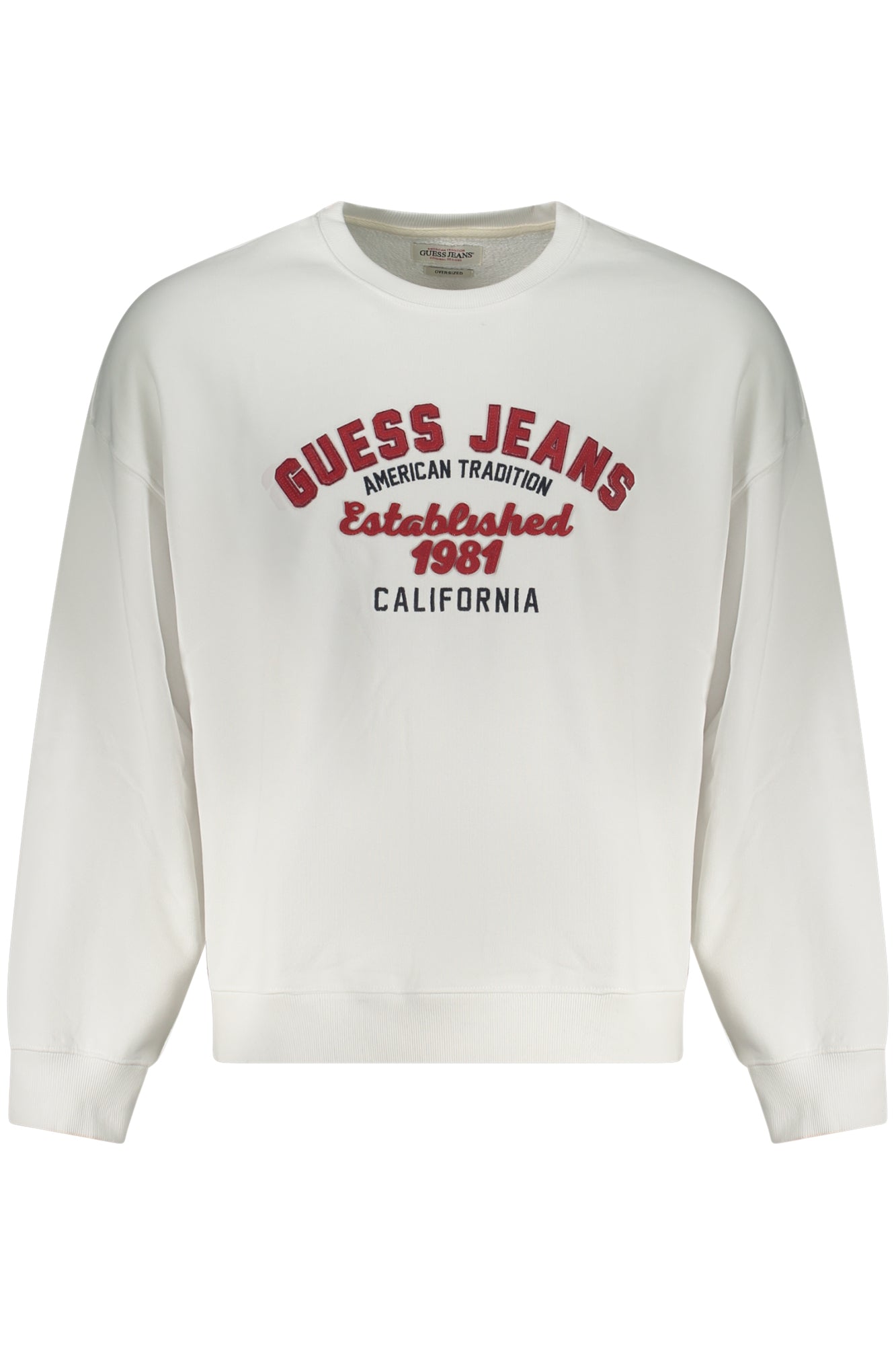 GUESS JEANS FELPA SENZA ZIP UOMO BIANCO