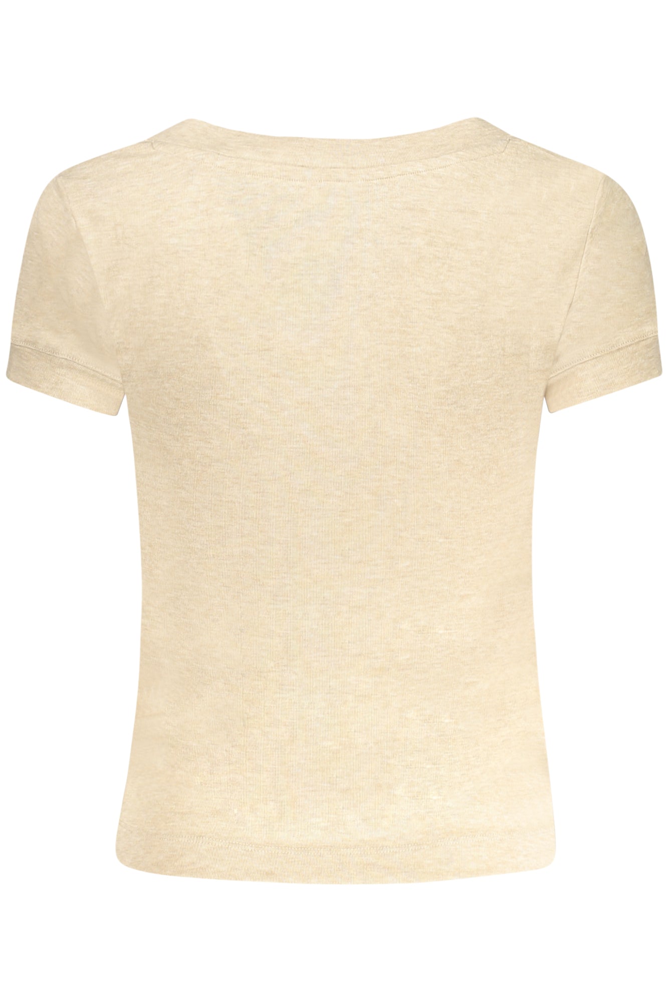 GUESS JEANS T-SHIRT MANICHE CORTE DONNA BEIGE