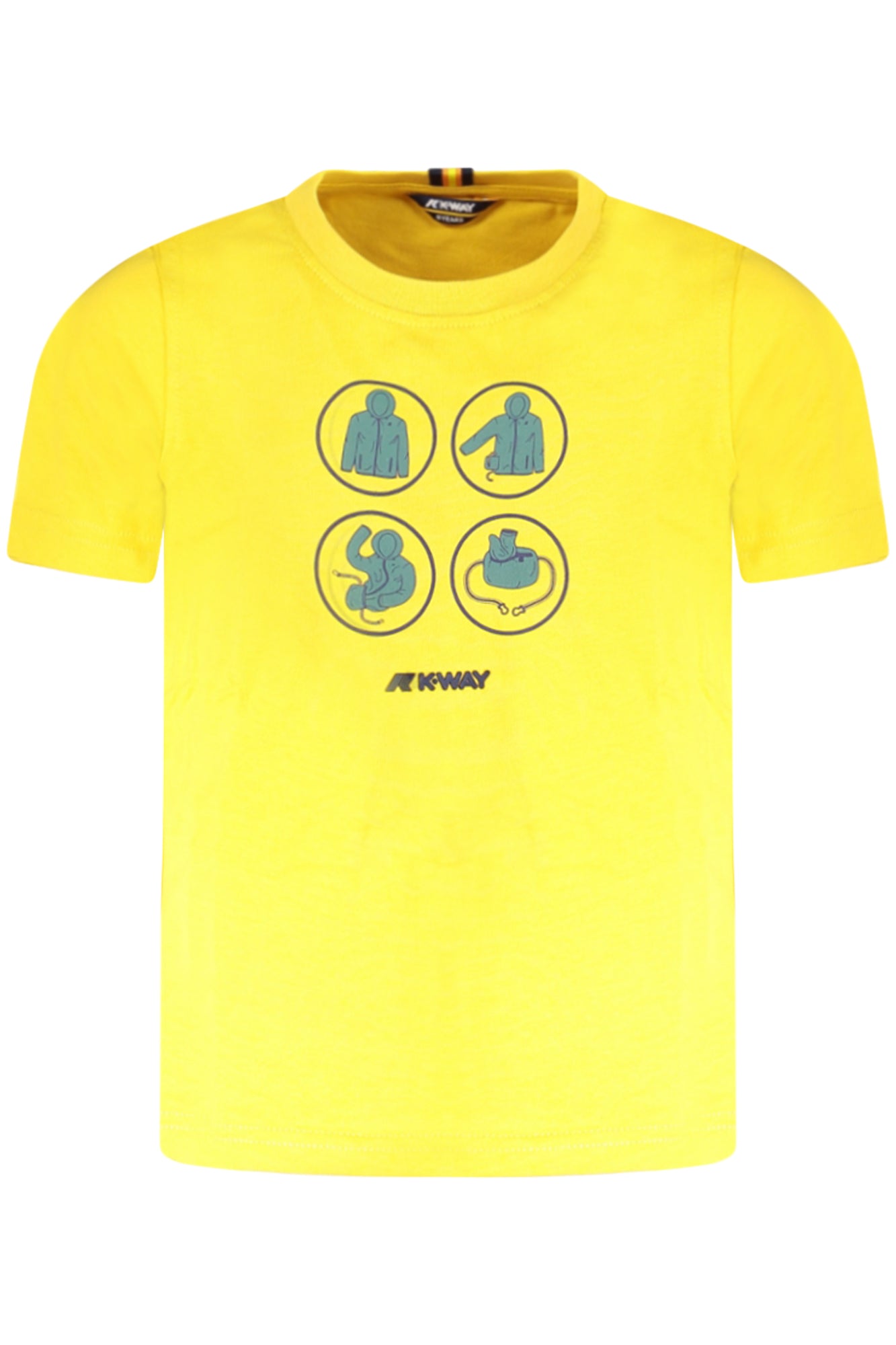 K-WAY T-SHIRT MANICHE CORTE BAMBINO GIALLO