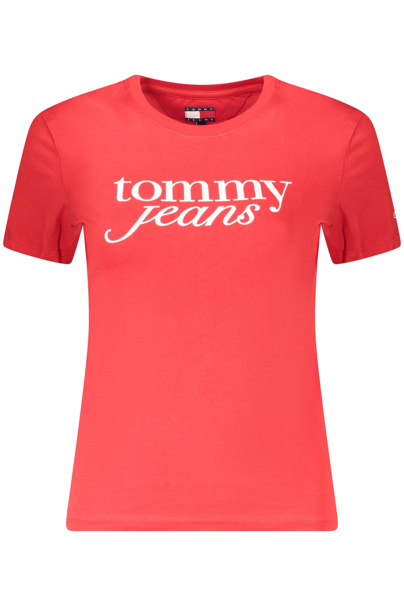 TOMMY HILFIGER T-SHIRT MANICHE CORTE DONNA ROSSO