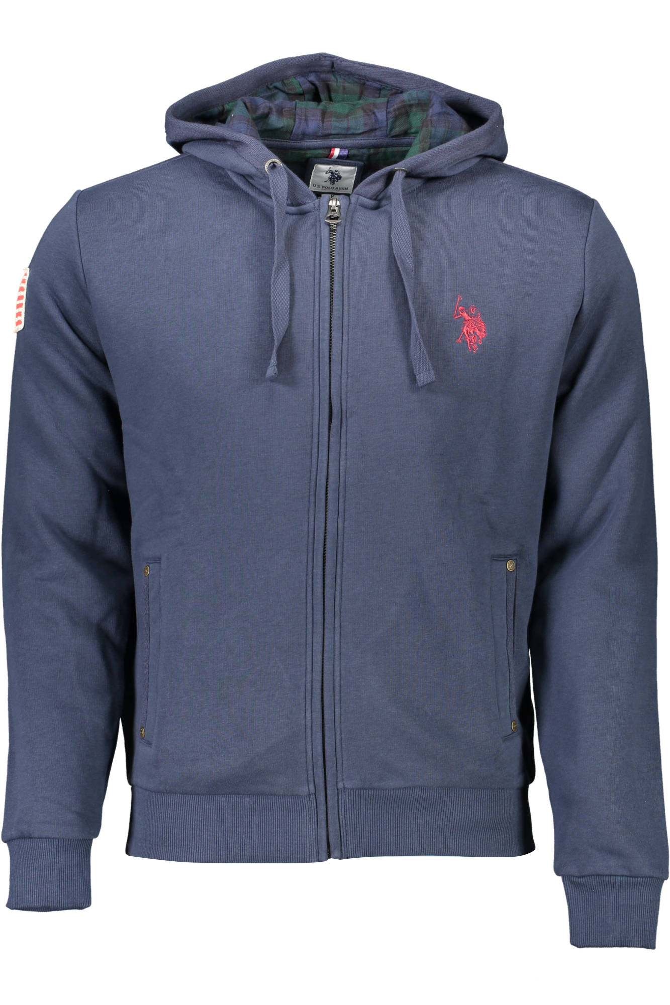 U.S. POLO FELPA CON ZIP UOMO BLU