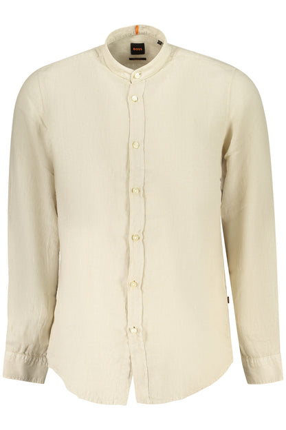 BOSS CAMICIA MANICHE LUNGHE UOMO BEIGE