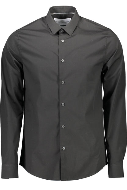 CALVIN KLEIN CAMICIA MANICHE LUNGHE UOMO NERO