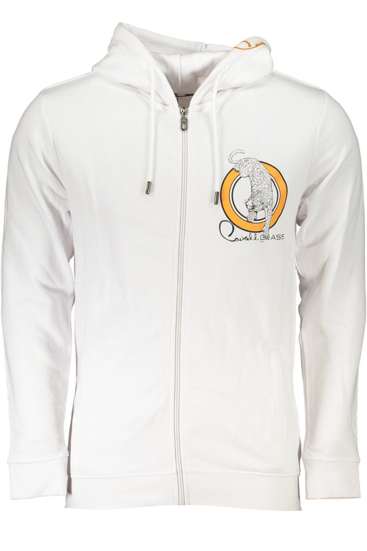 CAVALLI CLASS FELPA CON ZIP UOMO BIANCO