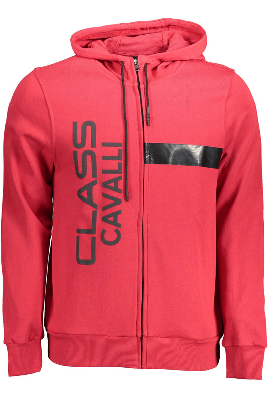 CAVALLI CLASS FELPA CON ZIP UOMO ROSSO