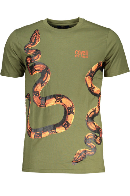 CAVALLI CLASS T-SHIRT MANICHE CORTE UOMO VERDE