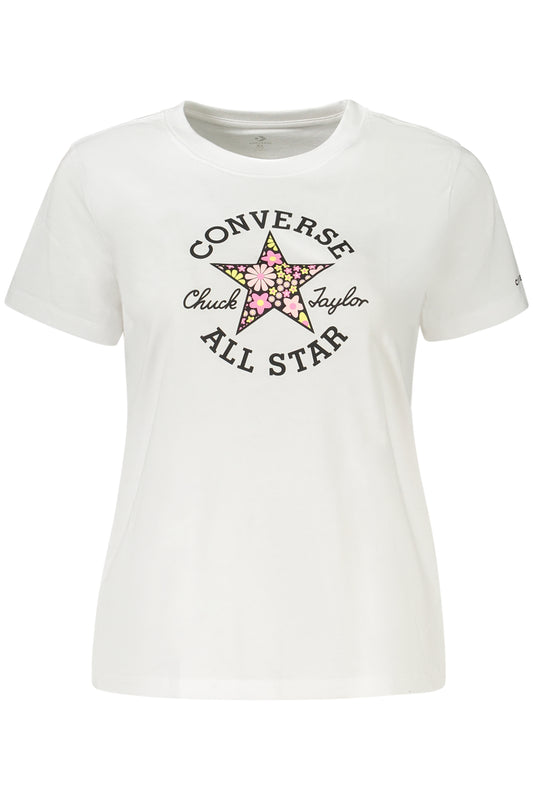 CONVERSE T-SHIRT MANICHE CORTE BAMBINA BIANCO