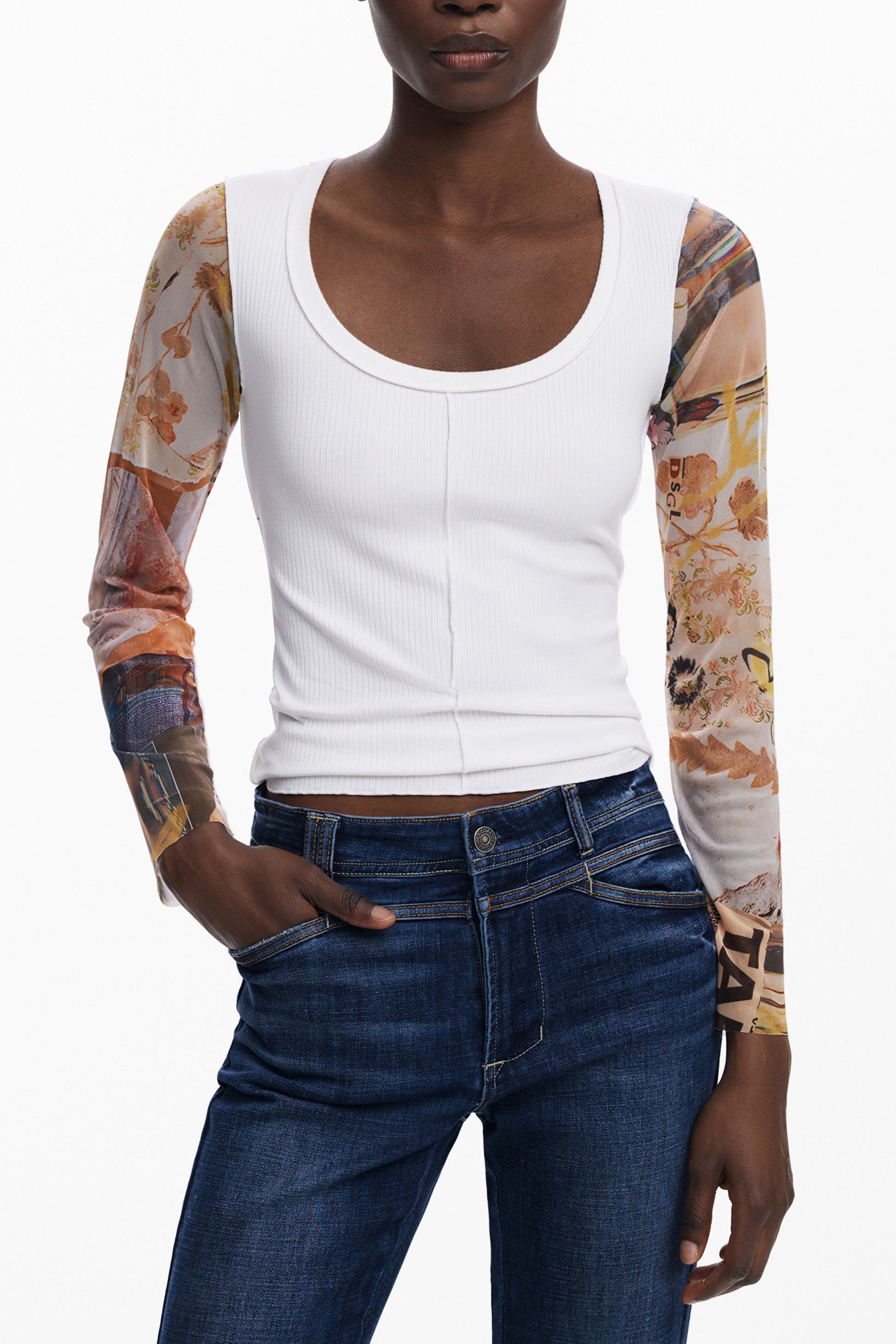 DESIGUAL MAGLIA DONNA BIANCO