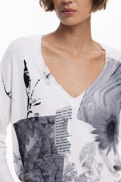 DESIGUAL MAGLIA DONNA BIANCO