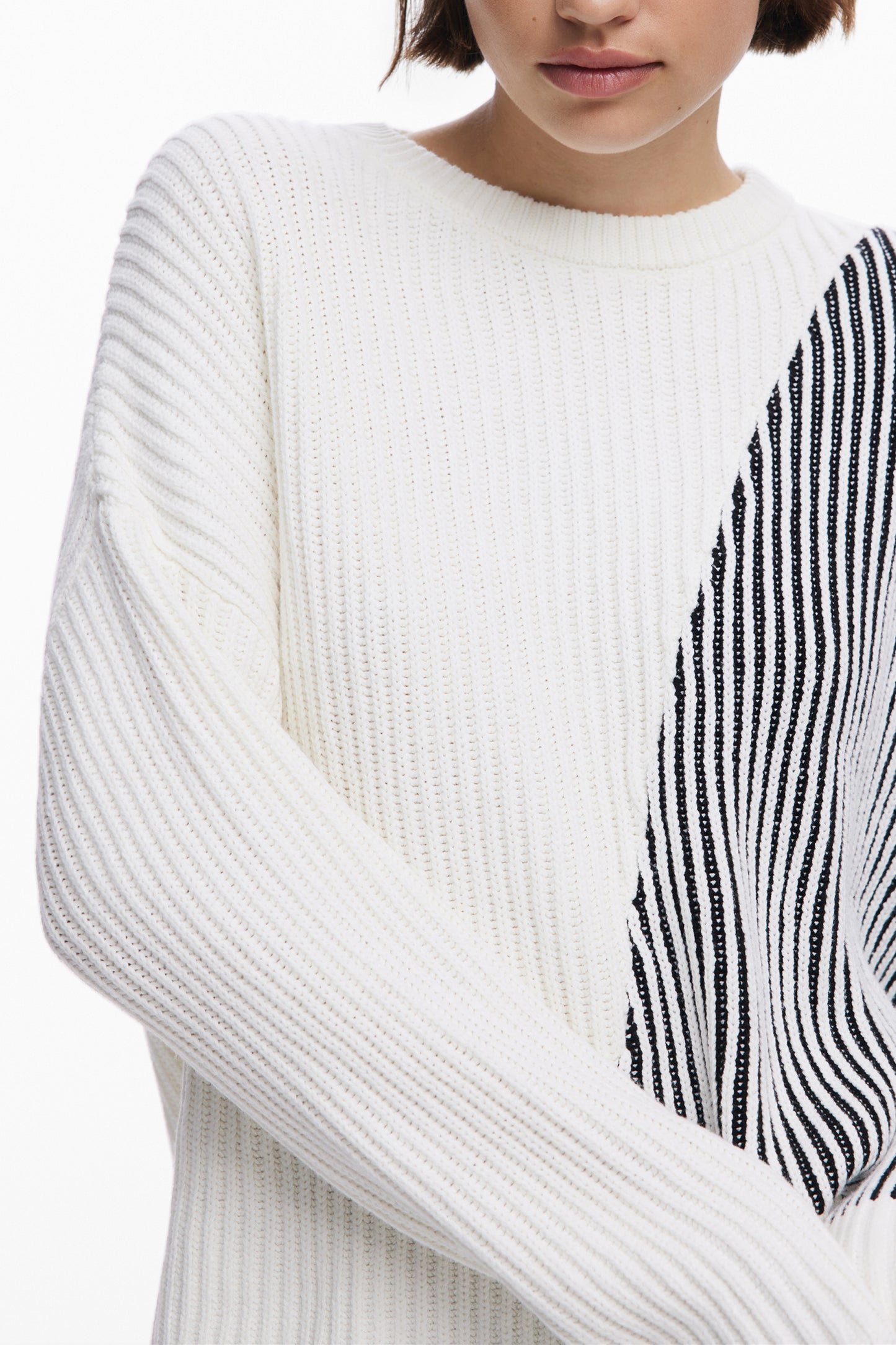 DESIGUAL MAGLIA DONNA BIANCO