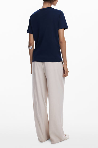 DESIGUAL T-SHIRT MANICHE CORTE DONNA BLU