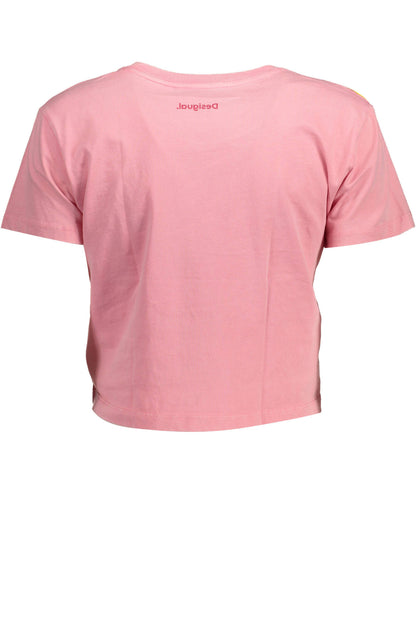DESIGUAL T-SHIRT MANICHE CORTE DONNA ROSA