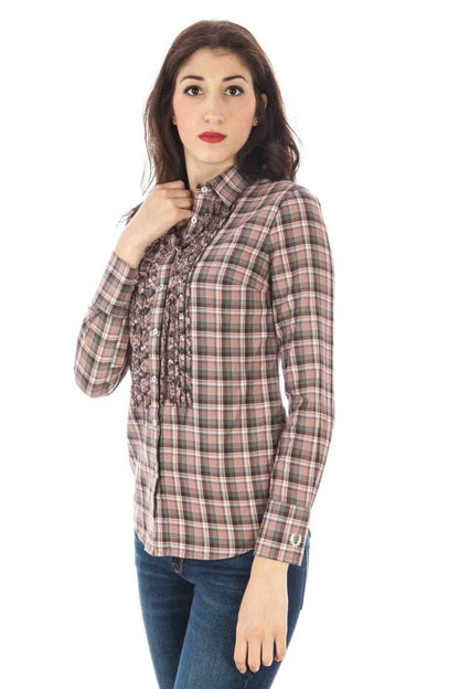FRED PERRY CAMICIA MANICHE LUNGHE DONNA ROSA