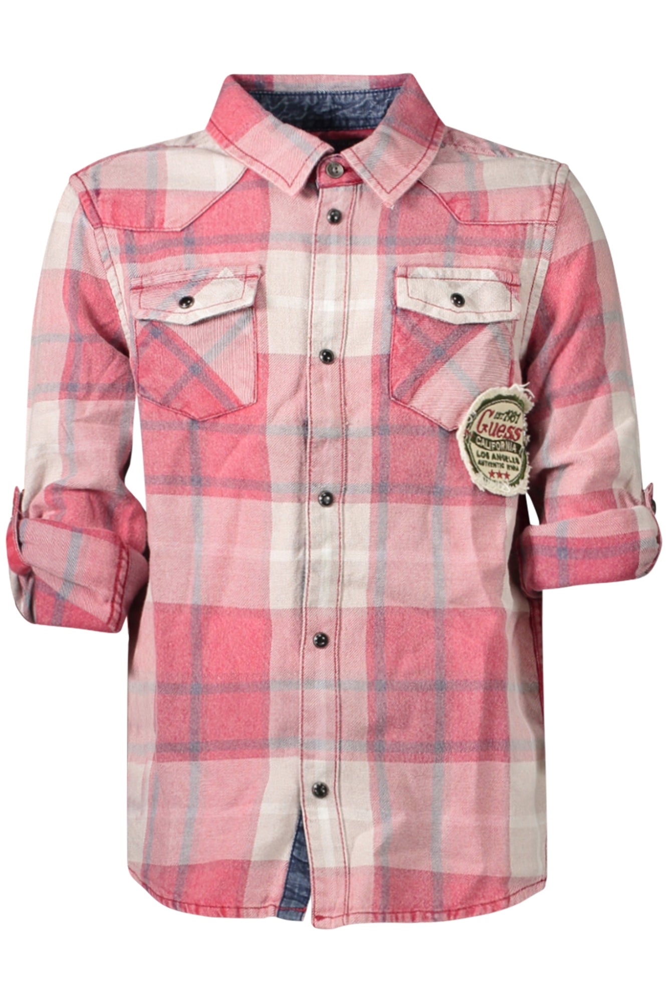 GUESS JEANS CAMICIA MANICHE LUNGHE BAMBINO ROSSO
