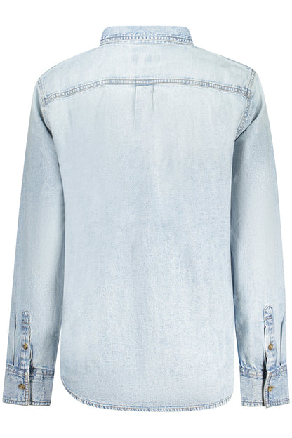 GUESS JEANS CAMICIA MANICHE LUNGHE DONNA AZZURRO
