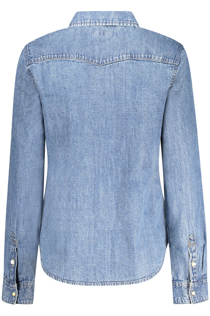 GUESS JEANS CAMICIA MANICHE LUNGHE DONNA BLU