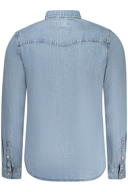 GUESS JEANS CAMICIA MANICHE LUNGHE UOMO AZZURRO