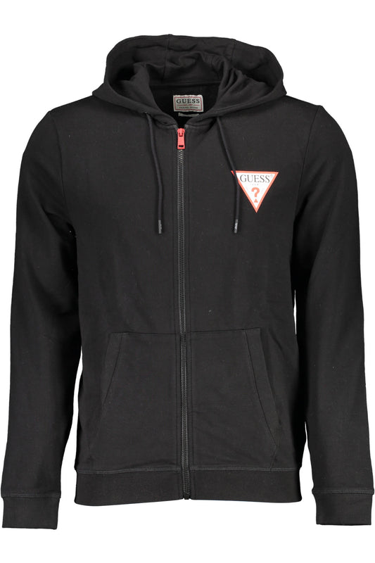 GUESS JEANS FELPA CON ZIP UOMO NERO
