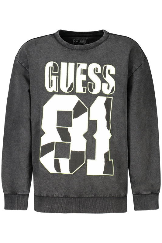 GUESS JEANS FELPA SENZA ZIP BAMBINO NERO