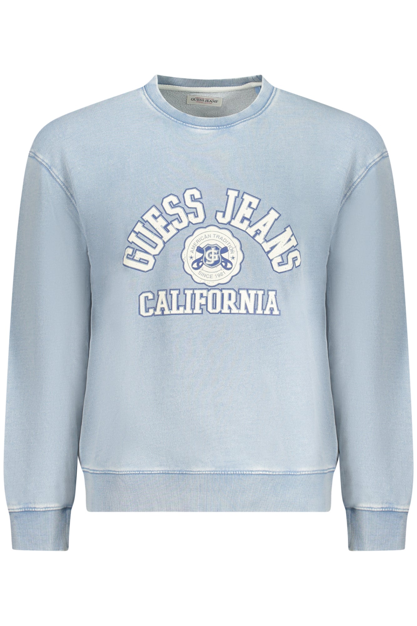 GUESS JEANS FELPA SENZA ZIP UOMO AZZURRO