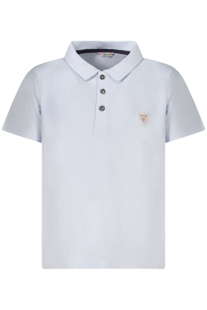 GUESS JEANS POLO MANICHE CORTE BAMBINO AZZURRO