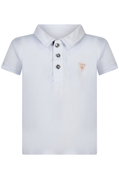 GUESS JEANS POLO MANICHE CORTE BAMBINO AZZURRO