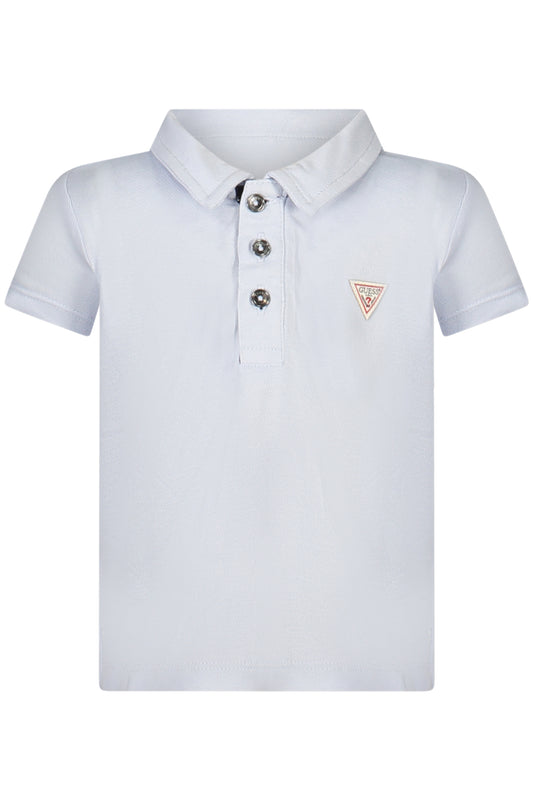 GUESS JEANS POLO MANICHE CORTE BAMBINO AZZURRO