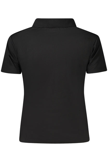 GUESS JEANS POLO MANICHE CORTE DONNA NERO