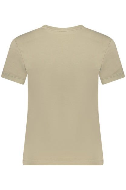 GUESS JEANS T-SHIRT MANICHE CORTE DONNA BEIGE