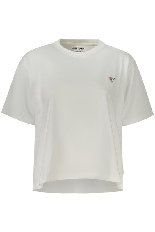GUESS JEANS T-SHIRT MANICHE CORTE DONNA BIANCO
