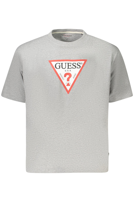 GUESS JEANS T-SHIRT MANICHE CORTE DONNA GRIGIO