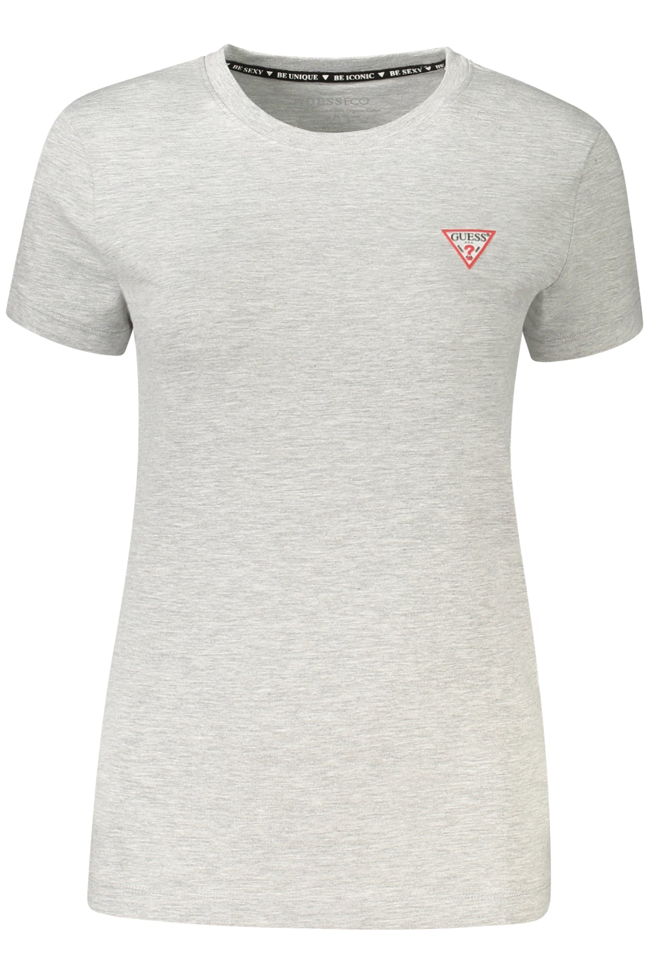 GUESS JEANS T-SHIRT MANICHE CORTE DONNA GRIGIO