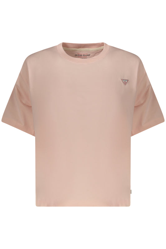 GUESS JEANS T-SHIRT MANICHE CORTE DONNA ROSA