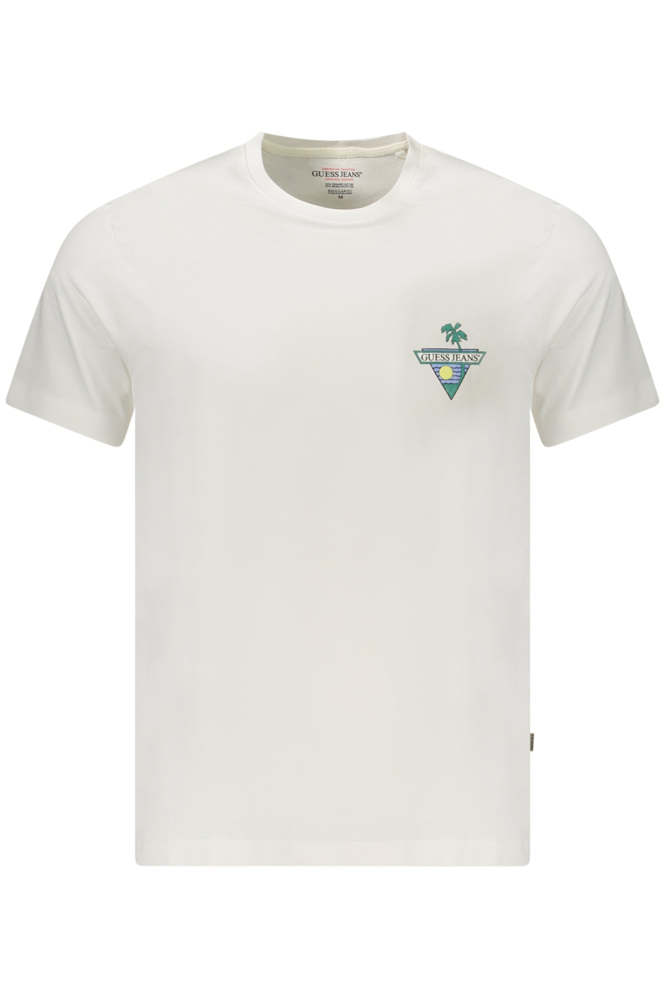 GUESS JEANS T-SHIRT MANICHE CORTE UOMO BIANCO