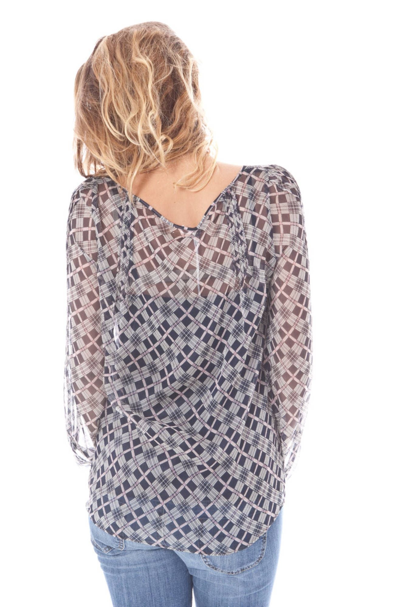 JOHN GALLIANO CAMICIA MANICHE LUNGHE DONNA BLU