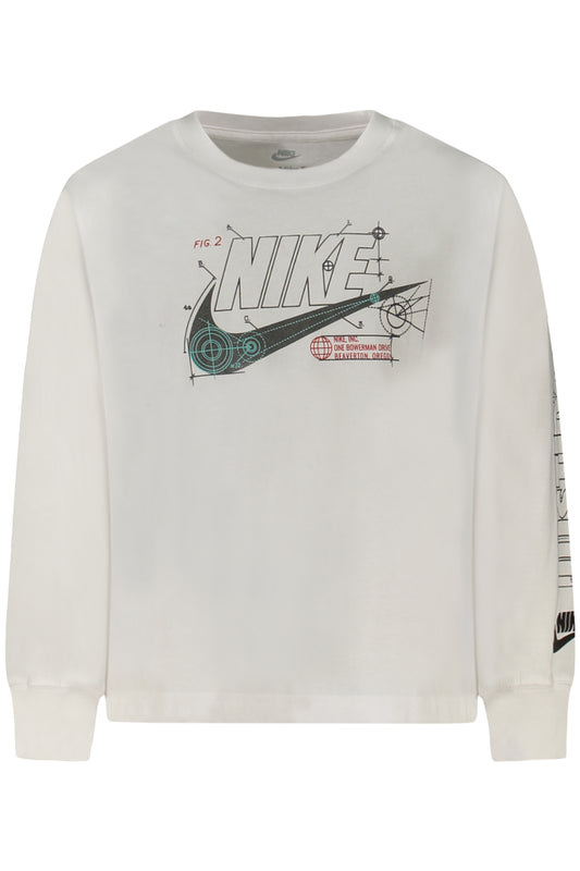 NIKE T-SHIRT MANICHE LUNGHE BAMBINO BIANCO