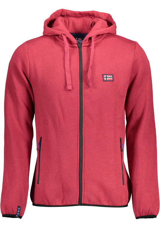 NORWAY 1963 FELPA CON ZIP UOMO ROSSO