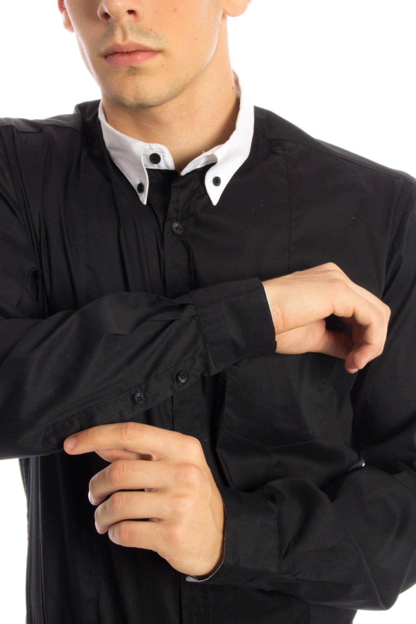 PAPETE CAMICIA MANICHE LUNGHE UOMO NERO