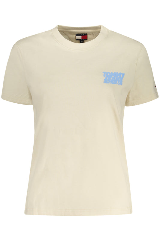 TOMMY HILFIGER T-SHIRT MANICHE CORTE DONNA BEIGE