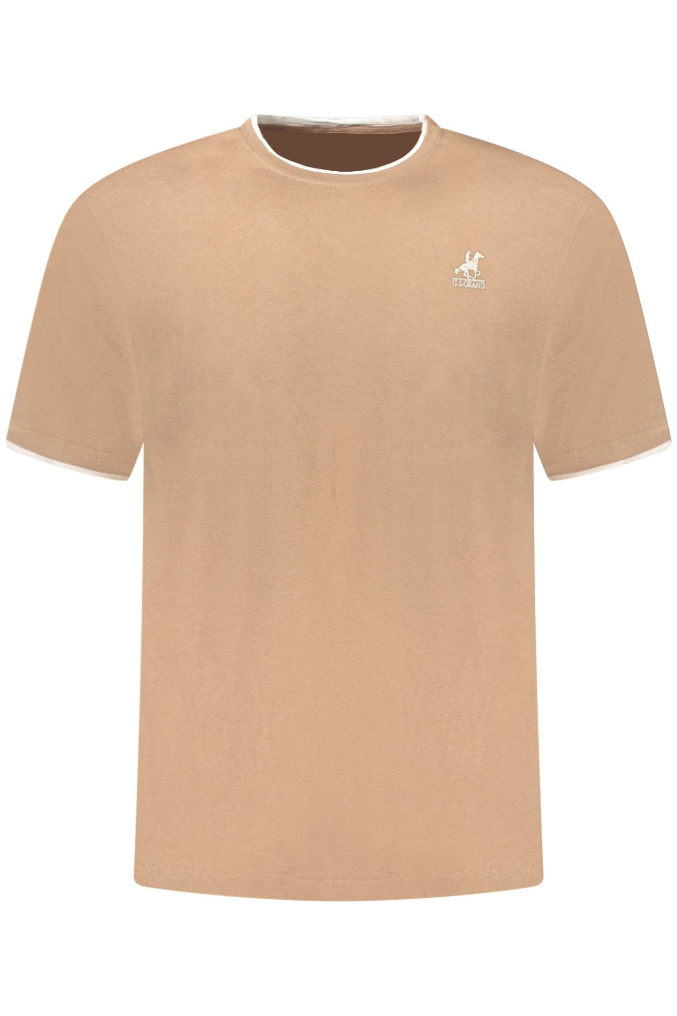 U.S. GRAND POLO T-SHIRT MANICHE CORTE UOMO MARRONE