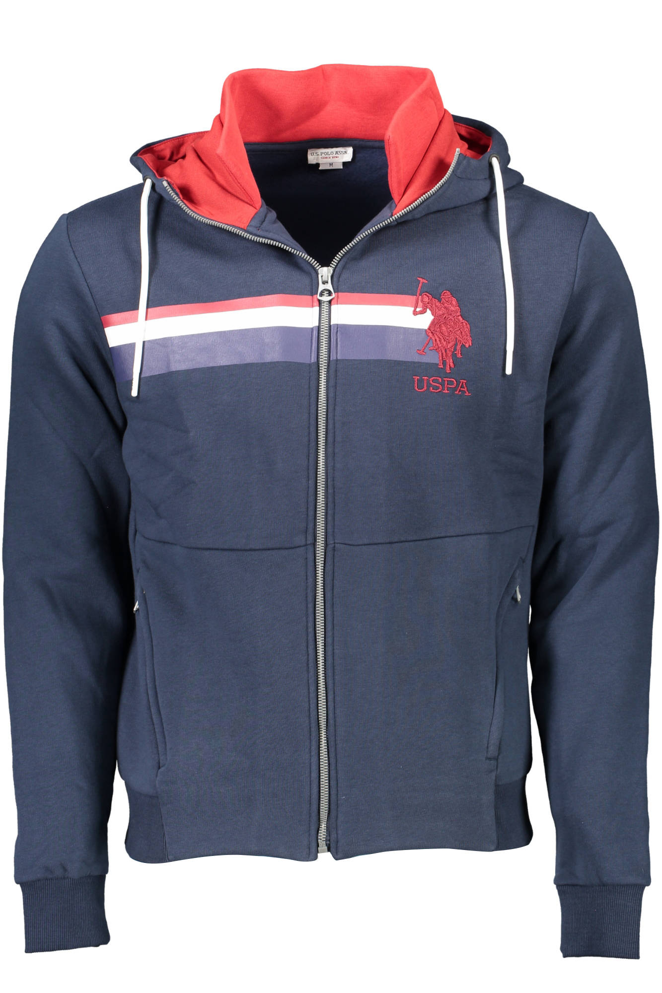 U.S. POLO FELPA CON ZIP UOMO BLU