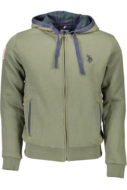 U.S. POLO FELPA CON ZIP UOMO VERDE