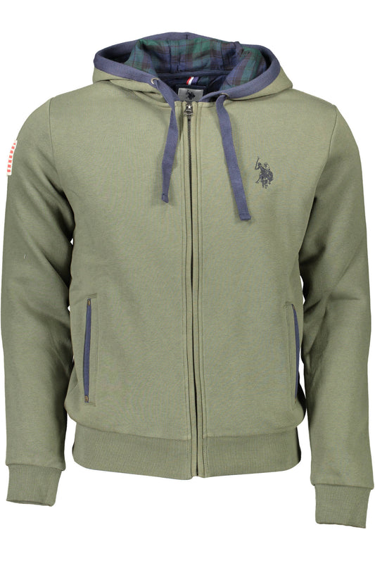 U.S. POLO FELPA CON ZIP UOMO VERDE