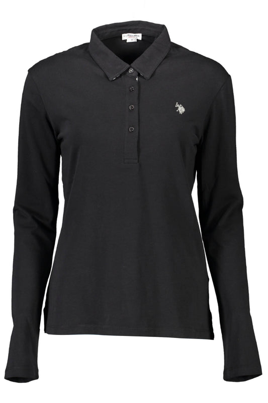 U.S. POLO POLO MANICHE LUNGHE DONNA NERO